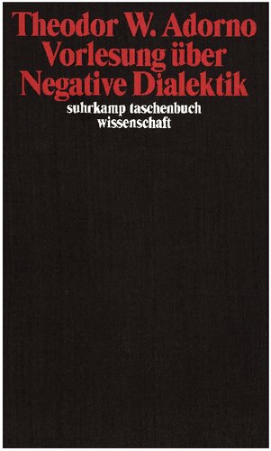 Vorlesung über Negative Dialektik
