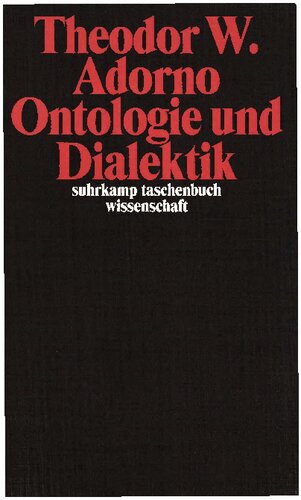 Vorlesungen zur Ontologie und Dialektik