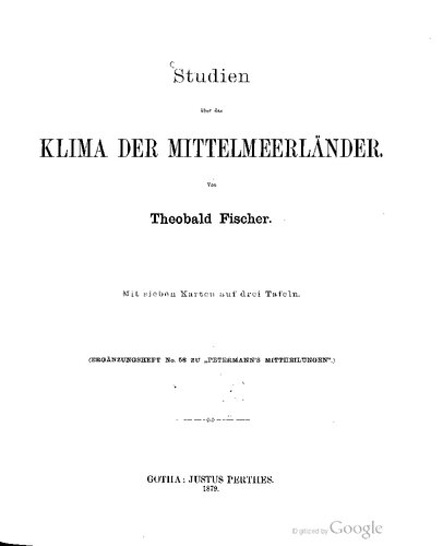 Studien über das Klima der Mittelmeerländer