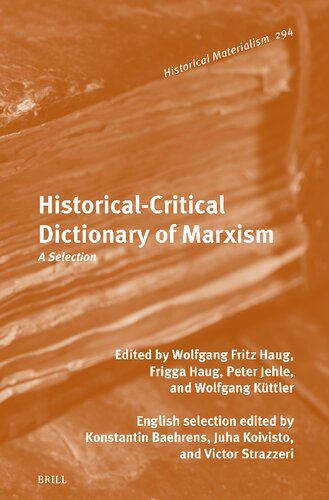 Historical-Critical Dictionary of Marxism. A Selection