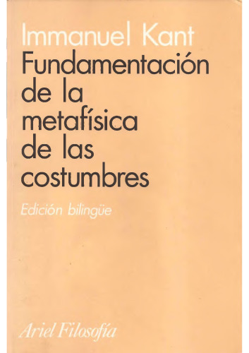 Fundamentación de la metafísica de las costumbres