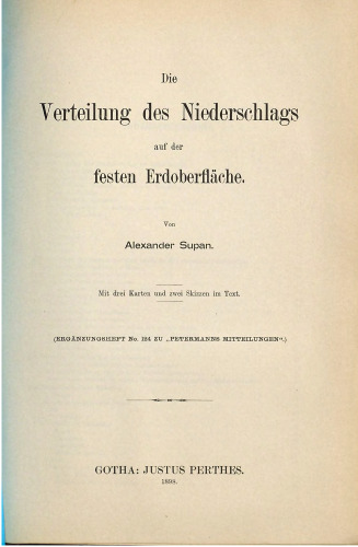 Die Verteilung des Niederschlags auf der festen Erdoberfläche
