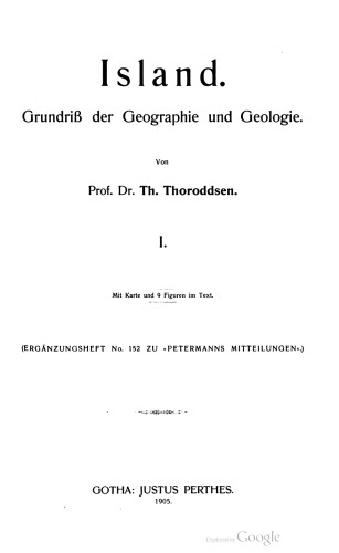 Island : Grundriss der Geographie und Geologie