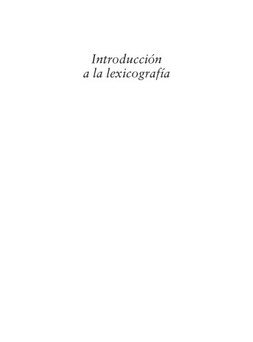 Introducción a la lexicografía