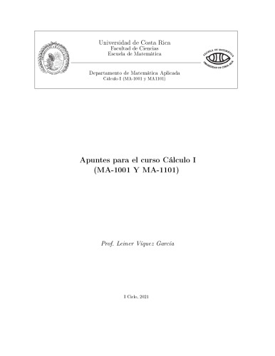 Apuntes para el curso Cálculo I (MA-1001 Y MA-1101)
