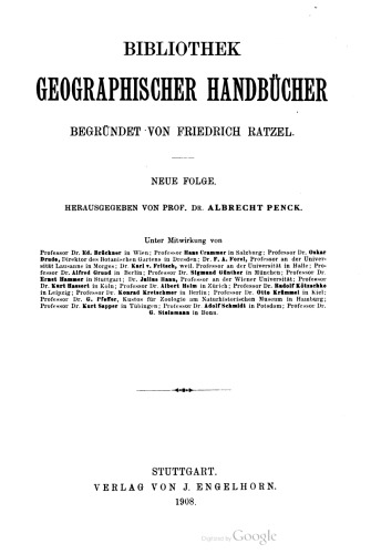 Handbuch der Klimatologie / Allgemeine Klimalehre