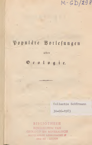 Geologie oder Naturgeschichte der Erde auf allgemein faßliche Weise abgehandelt / VT: Vorlesungen über Geologie