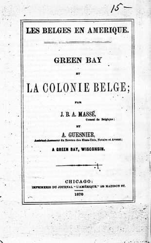 Green Bay et la colonie belge