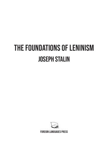 The Foundations of Leninism