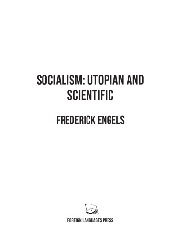 Socialism: Utopian and Scientific