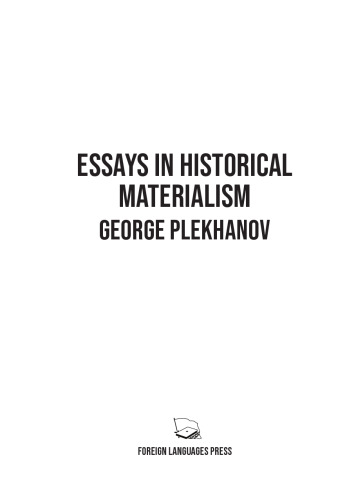 Essays in Historical Materialism