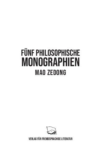 Fünf philosophische Monographien
