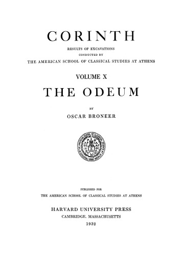 The Odeum (Corinth vol.10)
