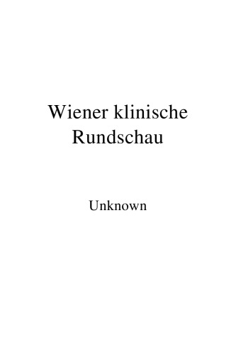 Wiener Klinische Rundschau
