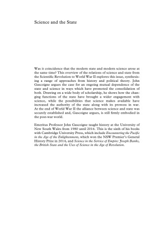 Science and the State: From the Scientific Revolution to World War II (New Approaches to the History of Science and Medicine)