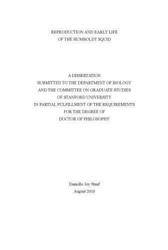 [Dissertation] Reproduction and early life of the Humboldt squid