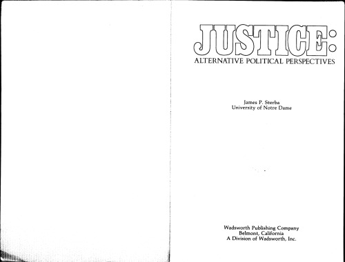 Justice: Alternative Political Perspectives