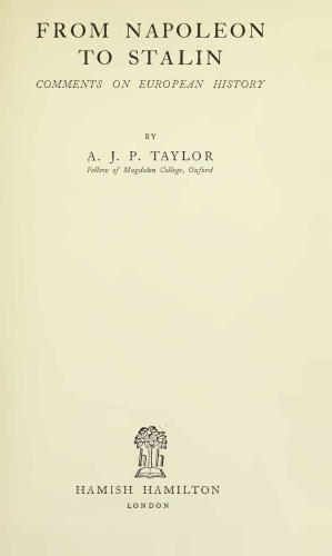 From Napoleon to Stalin: Comments on European History