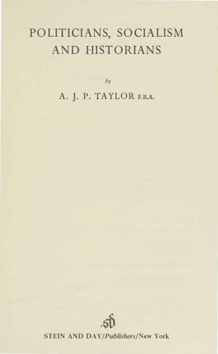 Politicians, Socialism, and Historians