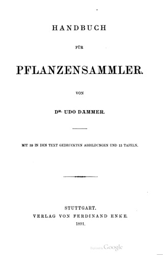 Handbuch für Pflanzensammler