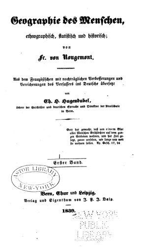 Geographie des Menschen, ethnographisch, statistisch und historisch