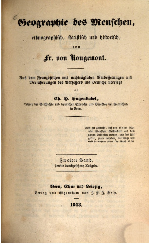Geographie des Menschen, ethnographisch, statistisch und historisch