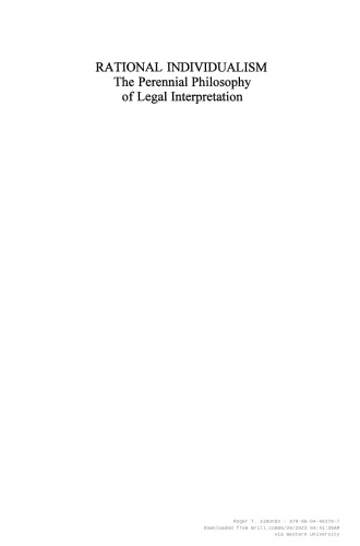 Rational Individualism. The Perennial Philosophy of Legal Interpretation