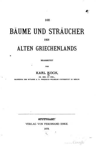 Die Bäume und Sträucher des alten Griechenlands