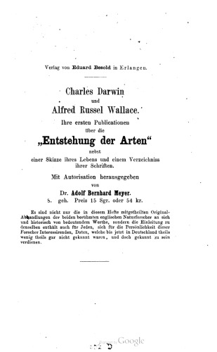 Beiträge zur Theorie der natürlichen Zuchtwahl