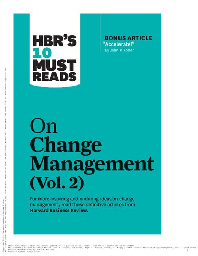 HBR's 10 Must Reads on Change Management