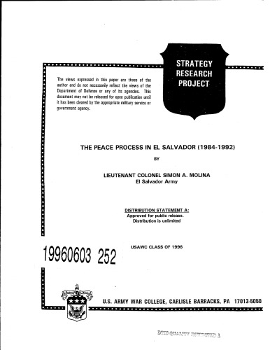 The peace process in El Salvador (1984-1992)