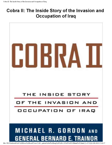 Cobra II: The Inside Story of the Invasion and Occupation of Iraq