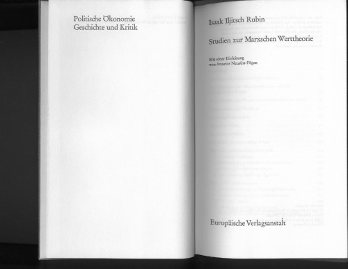 Studien zur Marxschen Werttheorie