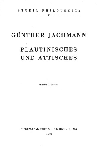 Plautinisches und Attisches