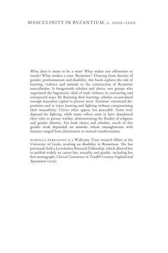 Masculinity in Byzantium, c. 1000–1200: Scholars, Clerics and Violence