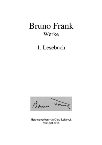 Werke Bd. 1: Lesebuch