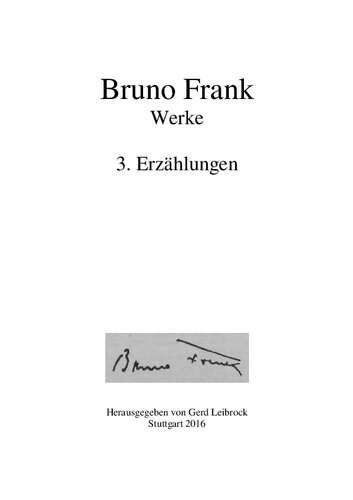 Werke Bd. 3: Erzählungen