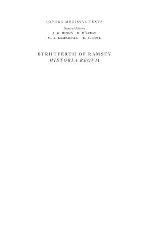Byrhtferth of Ramsey's Historia Regum
