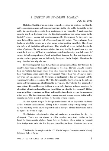 The Complete Works of Mahatma Gandhi Volume 24