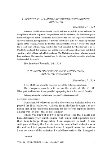 The Complete Works of Mahatma Gandhi Volume 30