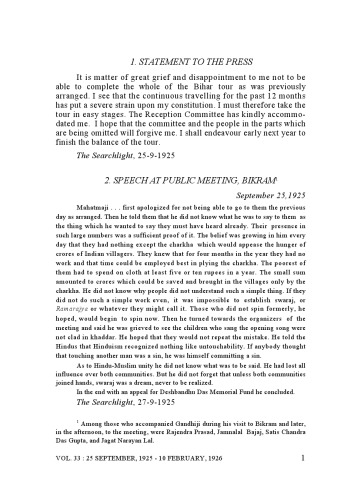 The Complete Works of Mahatma Gandhi Volume 33