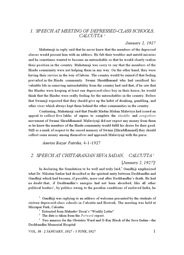 The Complete Works of Mahatma Gandhi Volume 38