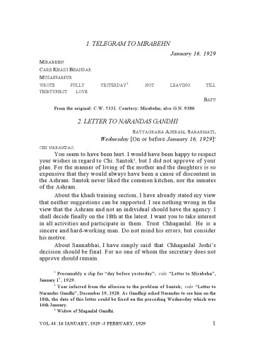 The Complete Works of Mahatma Gandhi Volume 44