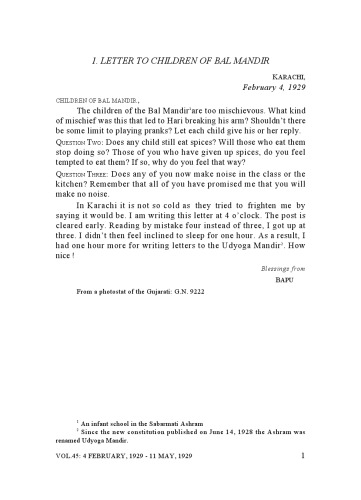 The Complete Works of Mahatma Gandhi Volume 45