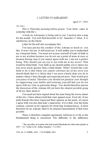 The Complete Works of Mahatma Gandhi Volume 61