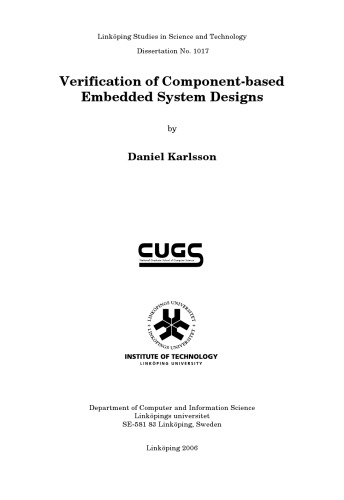 Verification of component-based embedded system designs