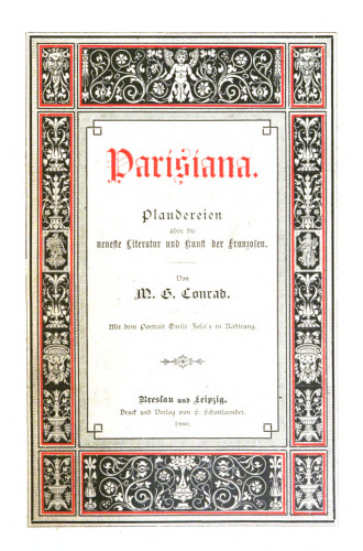 Parisiana : Plaudereien über die neueste Literatur und Kunst der Franzosen