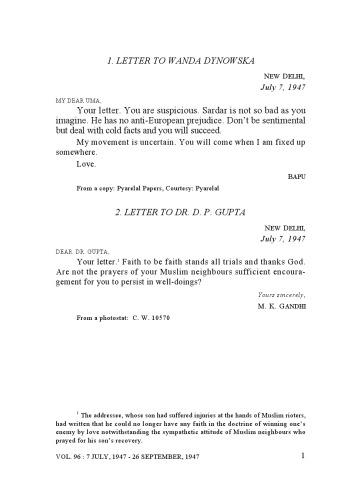 The Complete Works of Mahatma Gandhi Volume 96