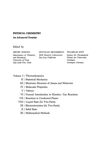 Physical Chemistry: An Advanced Treatise. Vol. VIIIB: Liquid State
