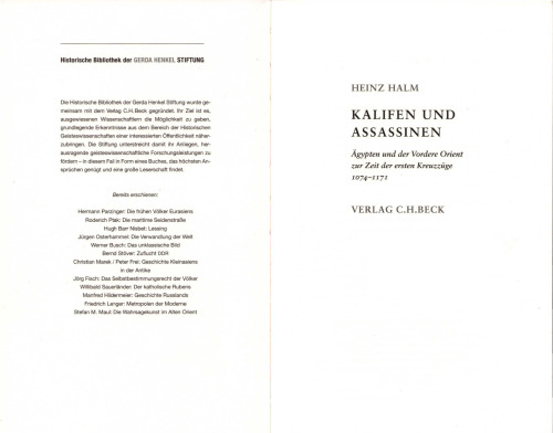 Kalifen und Assassinen: Ägypten und der Vordere Orient zur Zeit der ersten Kreuzzüge 1074-1171